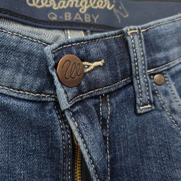 NWT Wrangler Q-Baby The Ultimate Riding Bootcut Jeans Western Blue Size 7/28